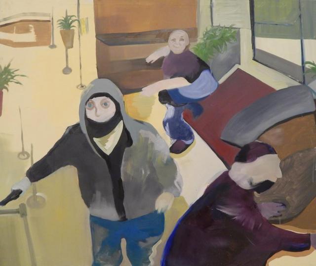 Karolína Kulhavá, Tři loupežníci, akryl na plátně, 220 x 180 cm - do 06/2026