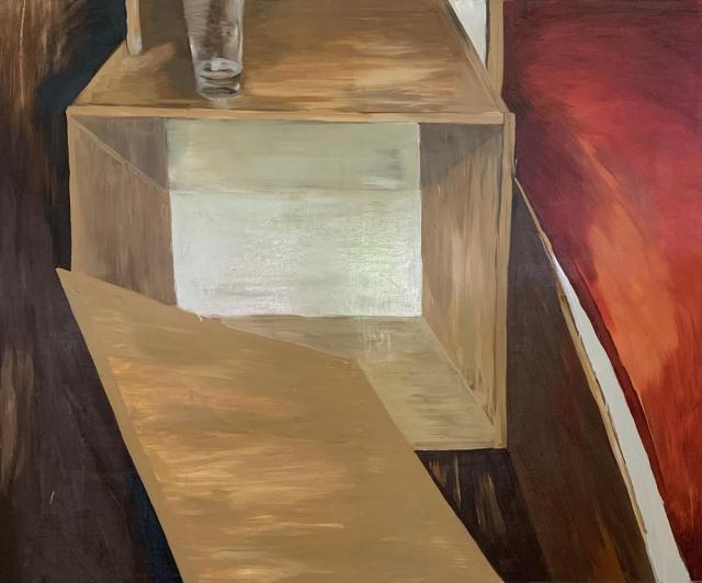 Karolína Kulhavá, Noční stolek, olej na plátně, 150 x 110 cm - do 06/2026